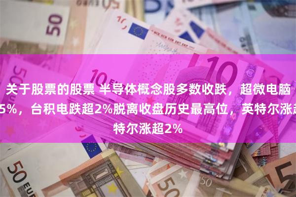 关于股票的股票 半导体概念股多数收跌，超微电脑跌超5%，台积电跌超2%脱离收盘历史最高位，英特尔涨超2%