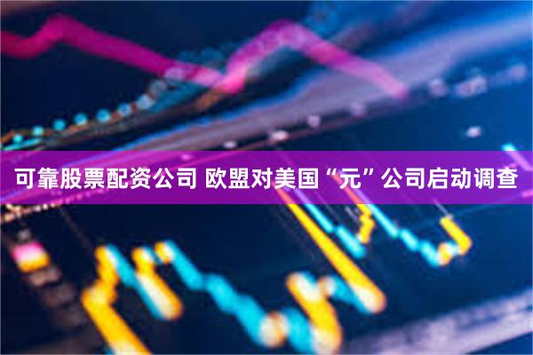 可靠股票配资公司 欧盟对美国“元”公司启动调查