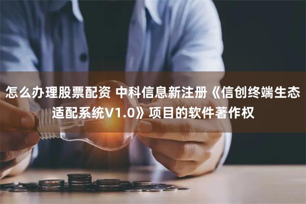 怎么办理股票配资 中科信息新注册《信创终端生态适配系统V1.0》项目的软件著作权