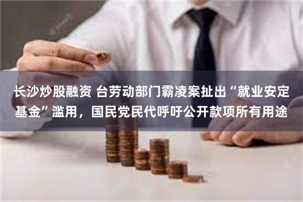 长沙炒股融资 台劳动部门霸凌案扯出“就业安定基金”滥用，国民党民代呼吁公开款项所有用途