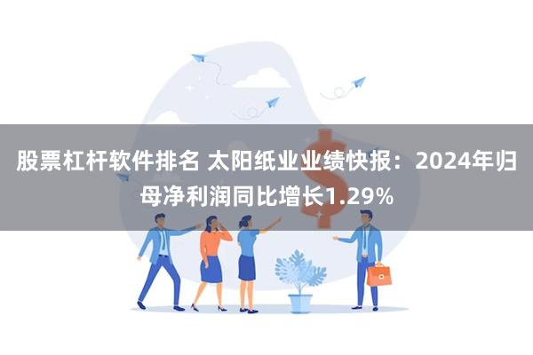 股票杠杆软件排名 太阳纸业业绩快报：2024年归母净利润同比增长1.29%